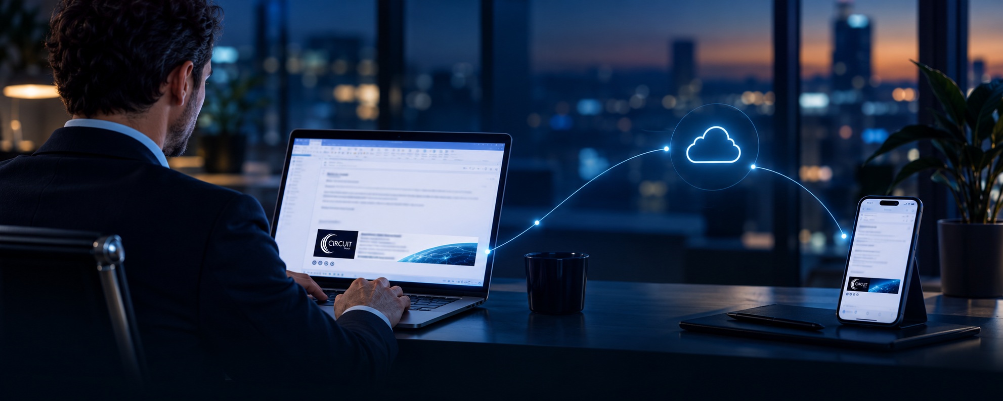 Email signatures managed centrally across laptop and smartphone